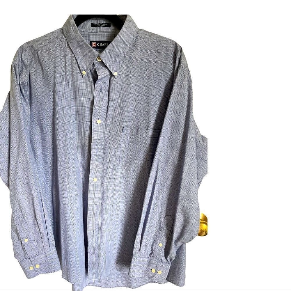 Mens Chaps by Ralph Lauren Blue Glen Plaid‎ button down shirt